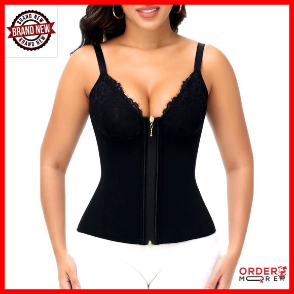Lace Corset Waist Trainer Bustier Shapewear Tummy Control Body Shaper with Bra